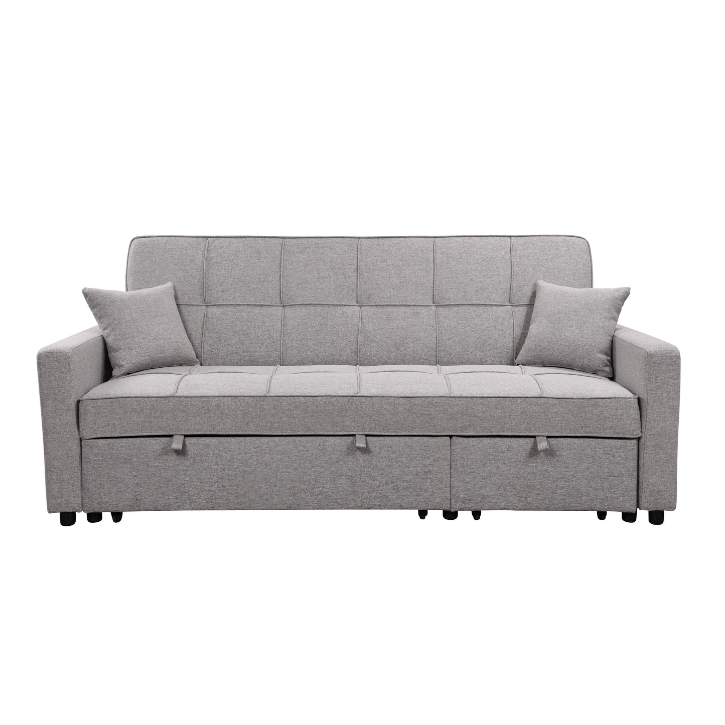 Roomfitters 83 Oversized Upholstered Sofa Bed with Pull-Out Couch Bed & Adjustable Backrest, 3-Seater Convertible Sleeper Sofa