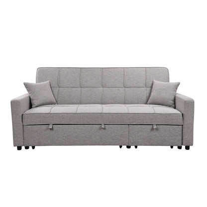 Roomfitters 83 Oversized Upholstered Sofa Bed with Pull-Out Couch Bed & Adjustable Backrest, 3-Seater Convertible Sleeper Sofa