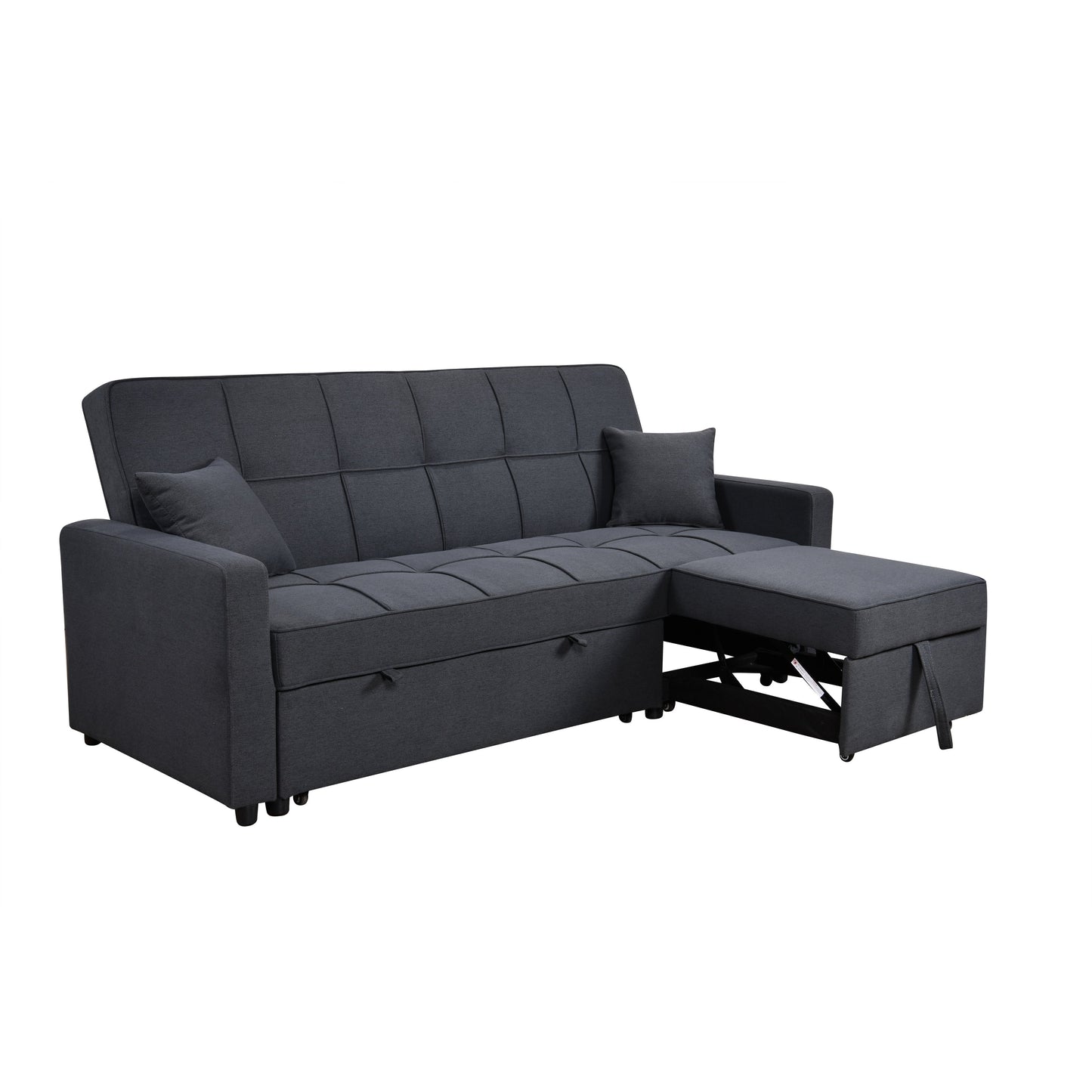 Roomfitters 83 Oversized Upholstered Sofa Bed with Pull-Out Couch Bed & Adjustable Backrest, 3-Seater Convertible Sleeper Sofa