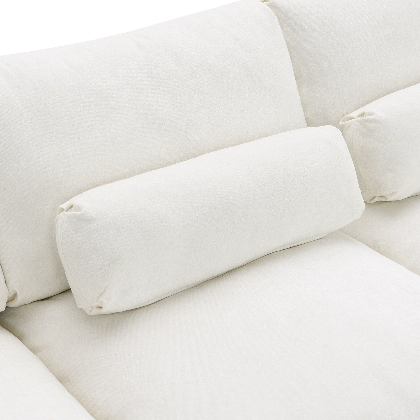 Roomfitters 86.5 Chenille Modular Sectional Sofa, Storage Pockets, 5 Seat U-Shaped Couch with Pillows & 2 Ottomans