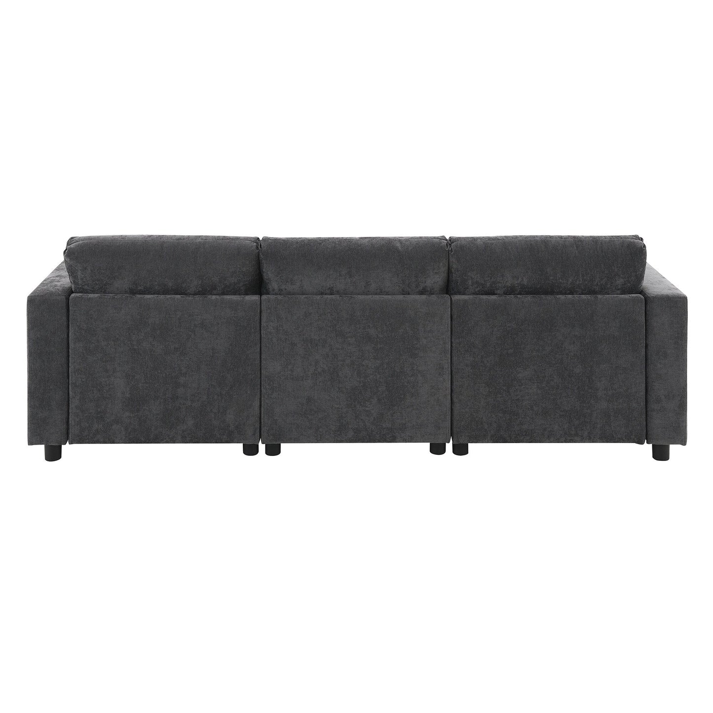 Roomfitters 86.5 Chenille Modular Sectional Sofa, Storage Pockets, 5 Seat U-Shaped Couch with Pillows & 2 Ottomans