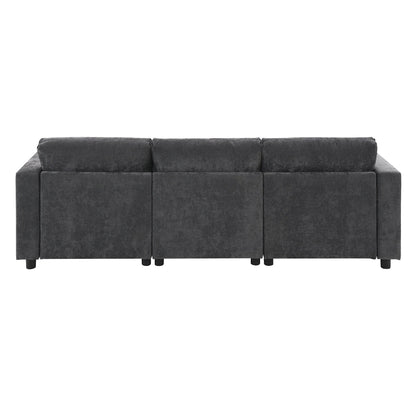 Roomfitters 86.5 Chenille Modular Sectional Sofa, Storage Pockets, 5 Seat U-Shaped Couch with Pillows & 2 Ottomans