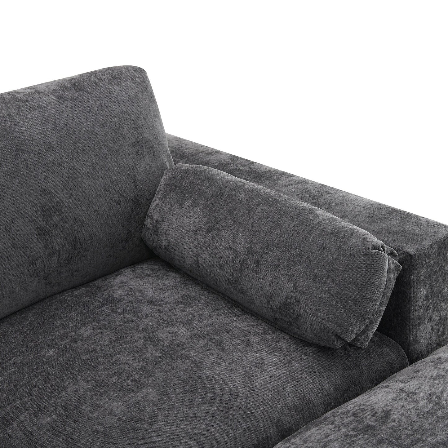 Roomfitters 86.5 Chenille Modular Sectional Sofa, Storage Pockets, 5 Seat U-Shaped Couch with Pillows & 2 Ottomans