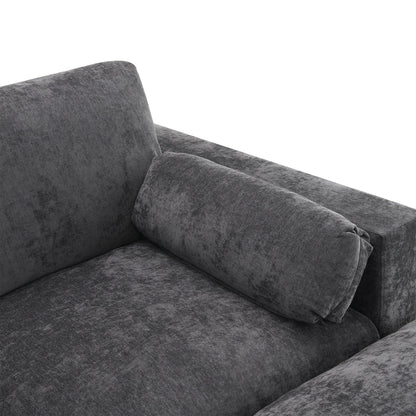Roomfitters 86.5 Chenille Modular Sectional Sofa, Storage Pockets, 5 Seat U-Shaped Couch with Pillows & 2 Ottomans