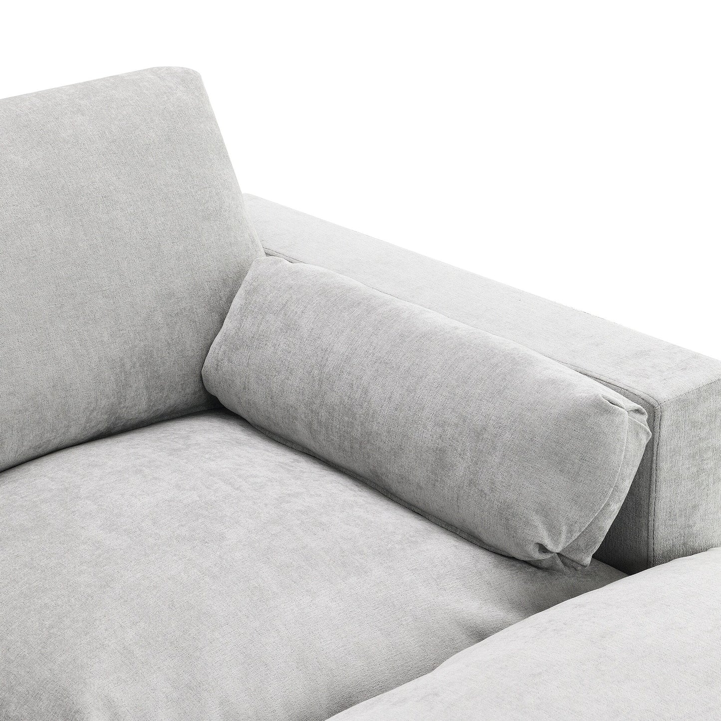 Roomfitters 86.5 Chenille Modular Sectional Sofa, Storage Pockets, 5 Seat U-Shaped Couch with Pillows & 2 Ottomans