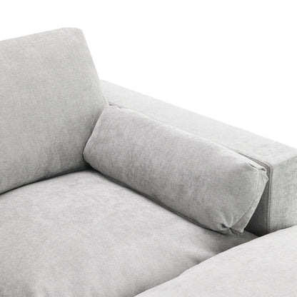 Roomfitters 86.5 Chenille Modular Sectional Sofa, Storage Pockets, 5 Seat U-Shaped Couch with Pillows & 2 Ottomans