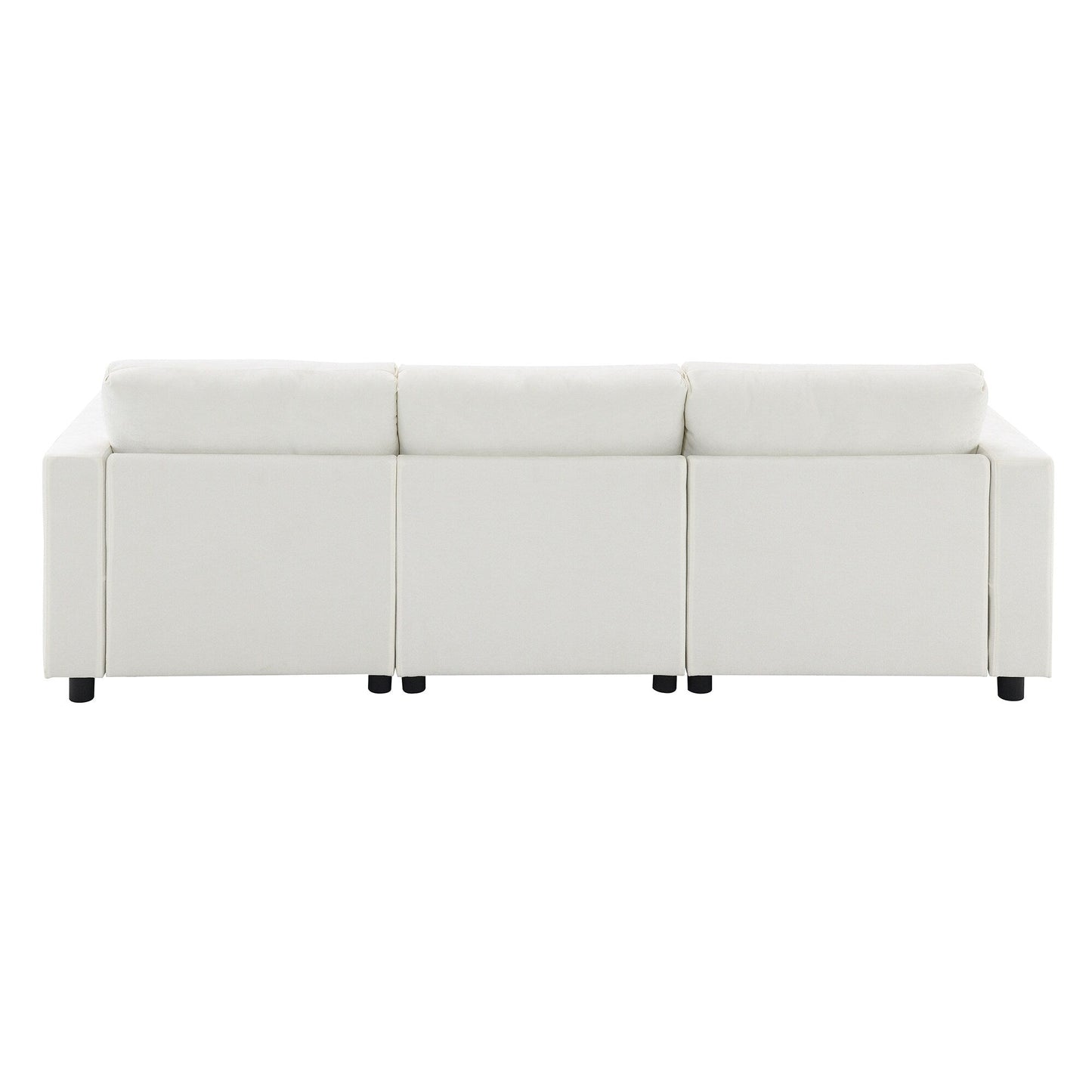 Roomfitters 86.5 Chenille Modular Sectional Sofa, Storage Pockets, 5 Seat U-Shaped Couch with Pillows & 2 Ottomans