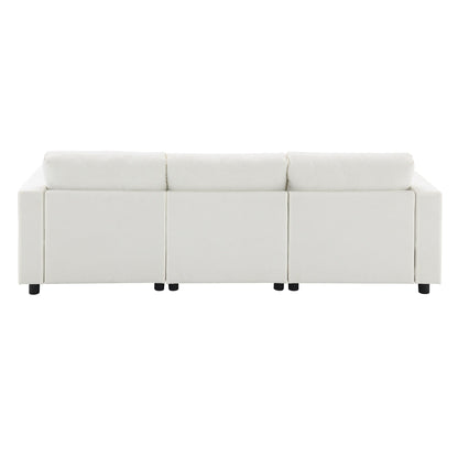 Roomfitters 86.5 Chenille Modular Sectional Sofa, Storage Pockets, 5 Seat U-Shaped Couch with Pillows & 2 Ottomans