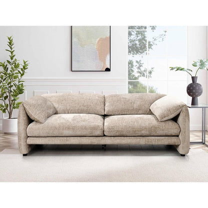 Roomfitters 87 3 Seater sofa with wide and comfortable armrest, High density sponge backrest & its plump cushions and soft