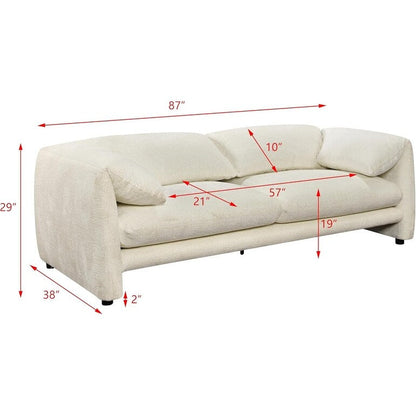 Roomfitters 87 3 Seater sofa with wide and comfortable armrest, High density sponge backrest & its plump cushions and soft