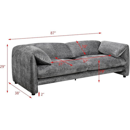 Roomfitters 87 3 Seater sofa with wide and comfortable armrest, High density sponge backrest & its plump cushions and soft