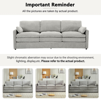 Roomfitters 89 Oversized Upholstered 3-Seater Cloud Sofa with Dual Plush Cushions