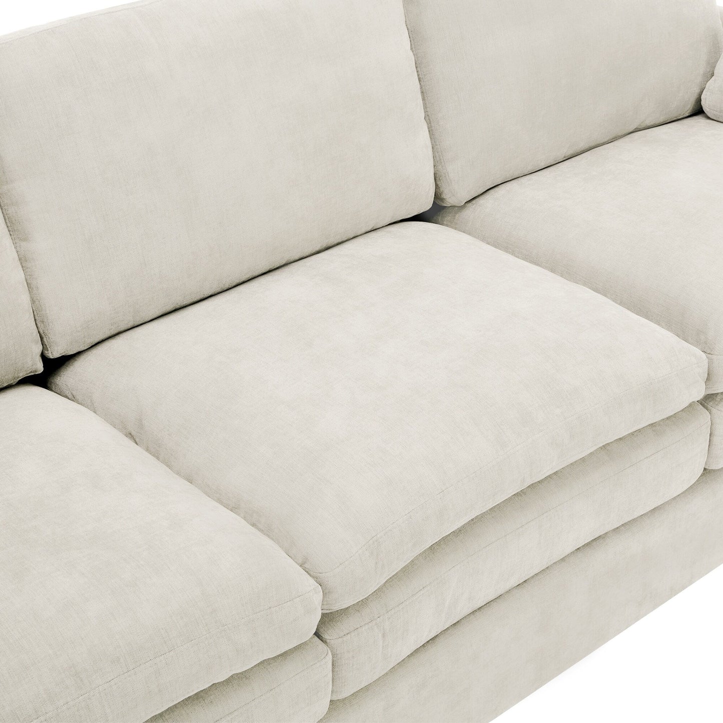 Roomfitters 89 Oversized Upholstered 3-Seater Cloud Sofa with Dual Plush Cushions
