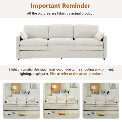 Roomfitters 89 Oversized Upholstered 3-Seater Cloud Sofa with Dual Plush Cushions
