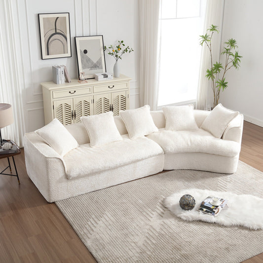 Roomfitters Boucle 3-Seater Sofa, Oversized Couch with Double Seat and Corner Design for Apartment or Office, Right Facing