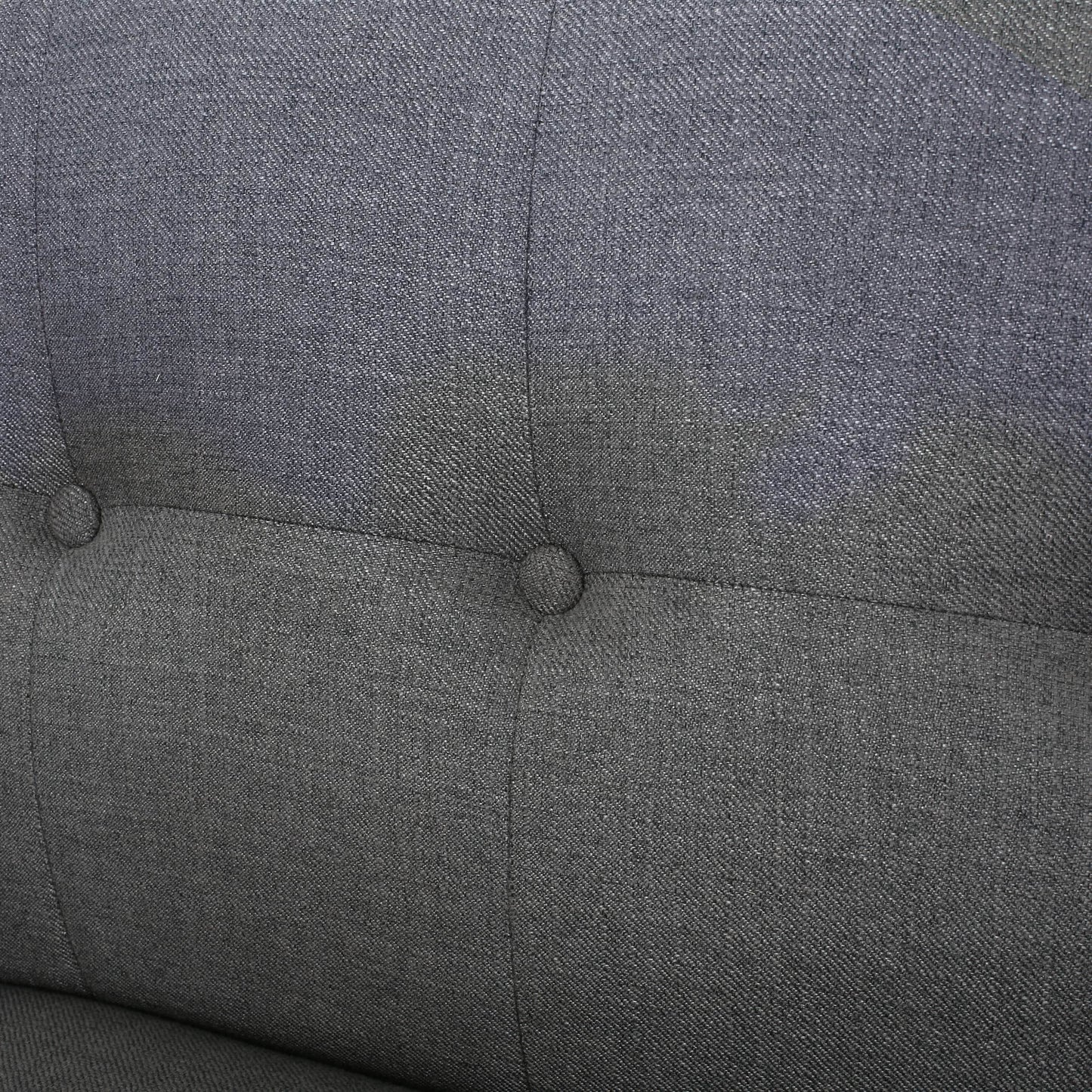 Roomfitters Charming Compact Loveseat with Button Tufted Back and Waffle Stitching for Small Spaces, Upholstered in Soft Fabric