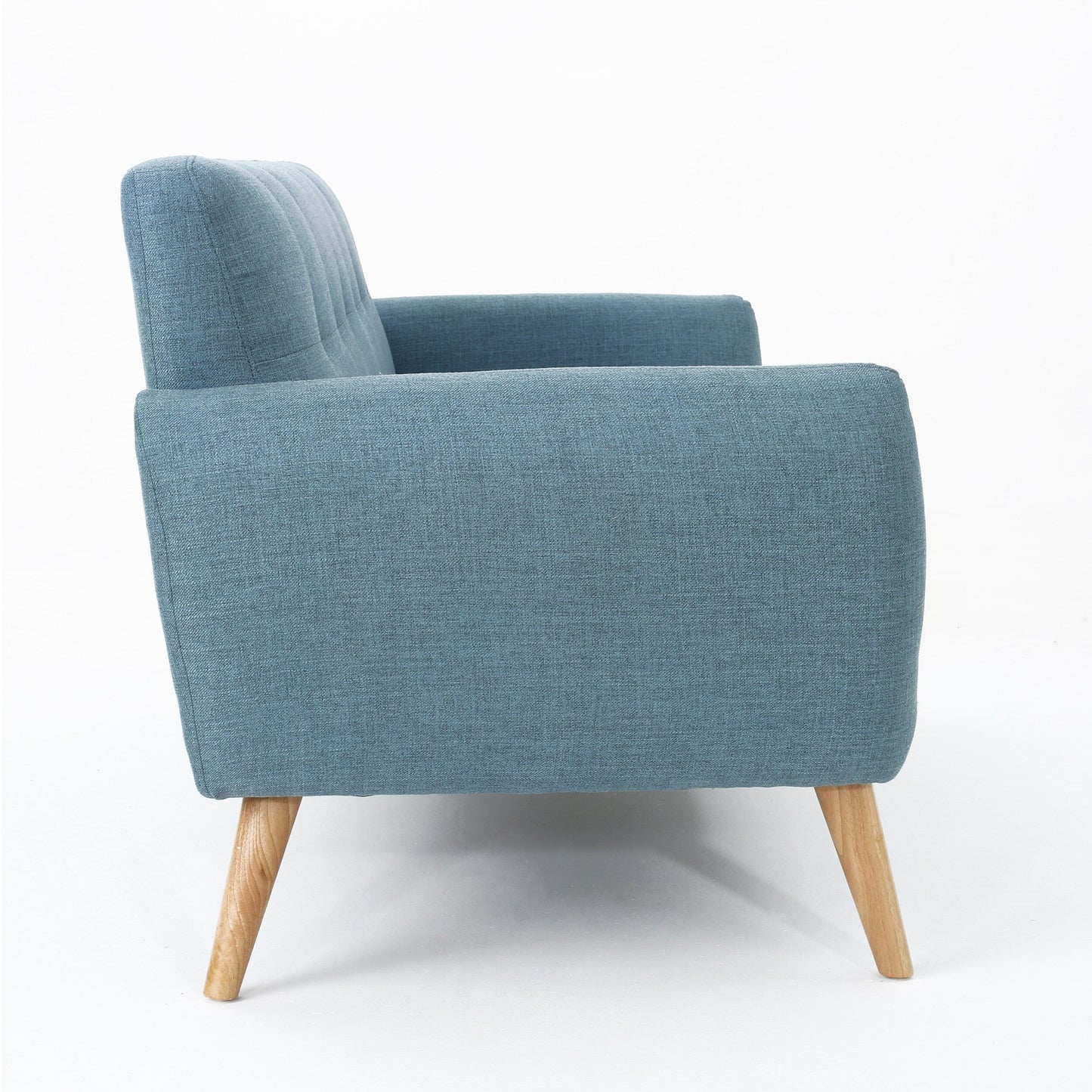 Roomfitters Charming Compact Loveseat with Button Tufted Back and Waffle Stitching for Small Spaces, Upholstered in Soft Fabric