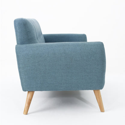 Roomfitters Charming Compact Loveseat with Button Tufted Back and Waffle Stitching for Small Spaces, Upholstered in Soft Fabric