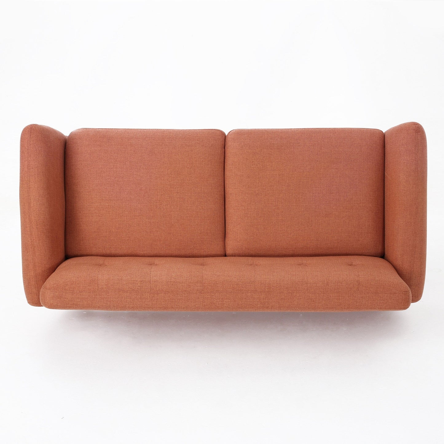 Roomfitters Charming Compact Loveseat with Button Tufted Back and Waffle Stitching for Small Spaces, Upholstered in Soft Fabric