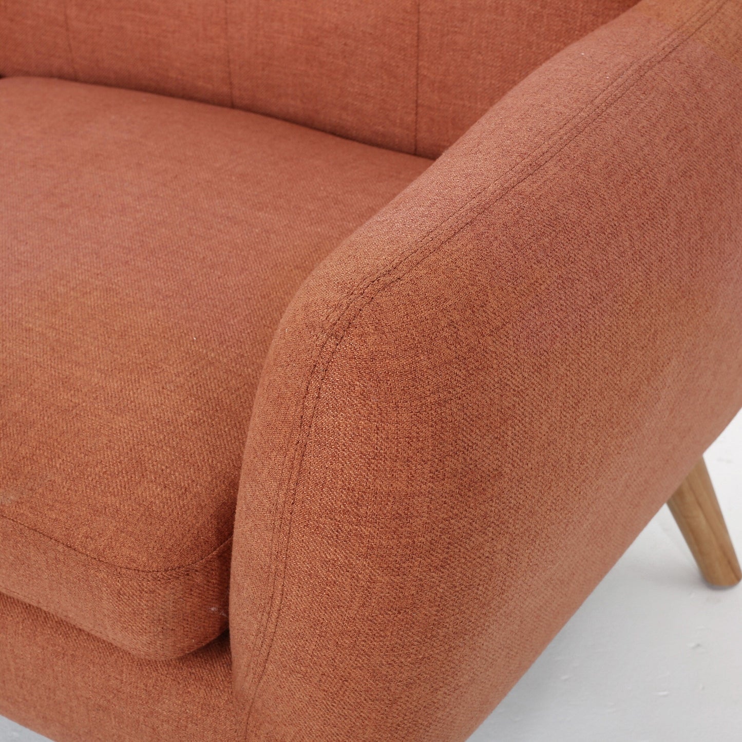 Roomfitters Charming Compact Loveseat with Button Tufted Back and Waffle Stitching for Small Spaces, Upholstered in Soft Fabric