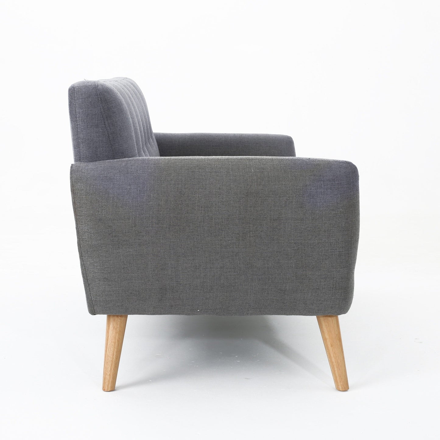 Roomfitters Charming Compact Loveseat with Button Tufted Back and Waffle Stitching for Small Spaces, Upholstered in Soft Fabric