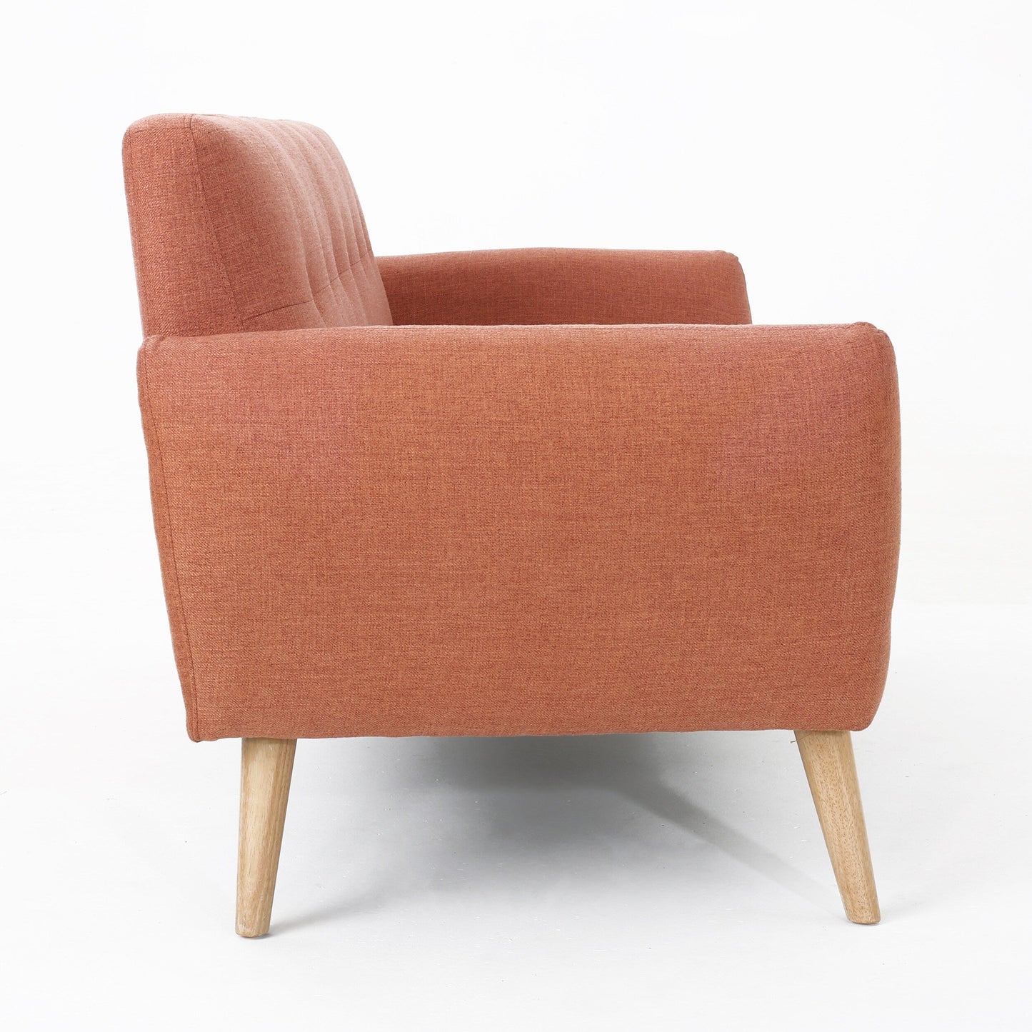 Roomfitters Charming Compact Loveseat with Button Tufted Back and Waffle Stitching for Small Spaces, Upholstered in Soft Fabric