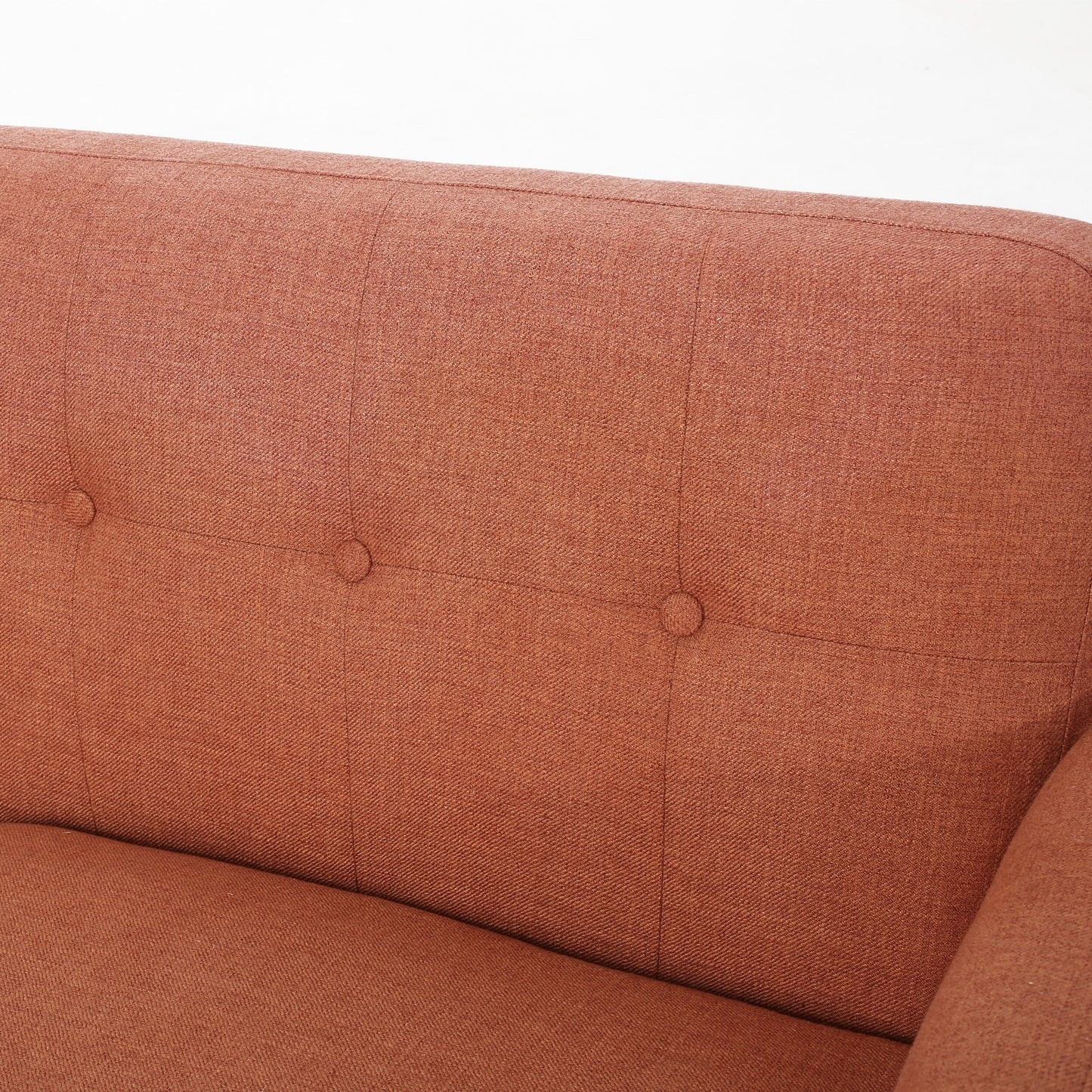 Roomfitters Charming Compact Loveseat with Button Tufted Back and Waffle Stitching for Small Spaces, Upholstered in Soft Fabric