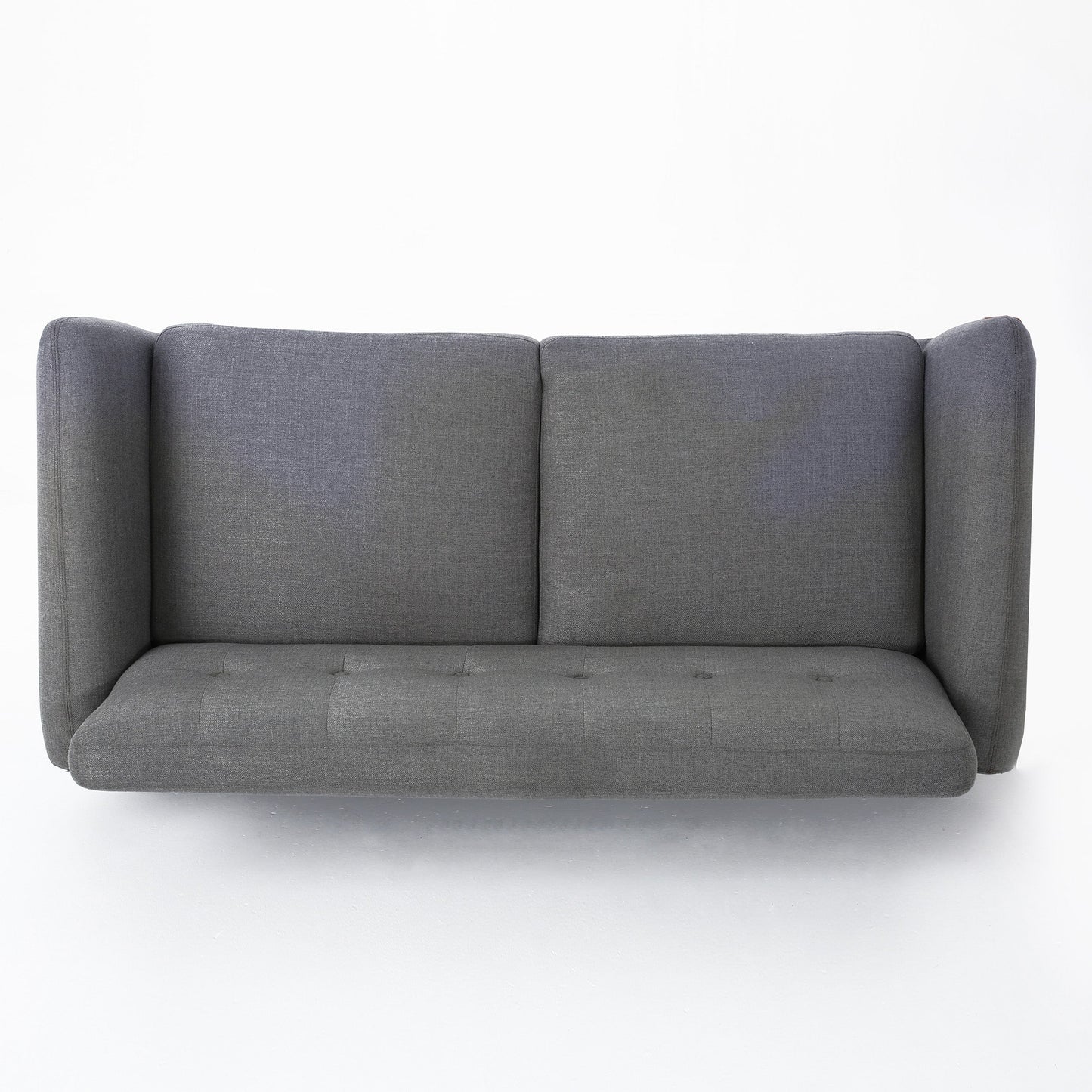 Roomfitters Charming Compact Loveseat with Button Tufted Back and Waffle Stitching for Small Spaces, Upholstered in Soft Fabric