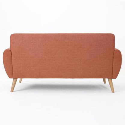 Roomfitters Charming Compact Loveseat with Button Tufted Back and Waffle Stitching for Small Spaces, Upholstered in Soft Fabric