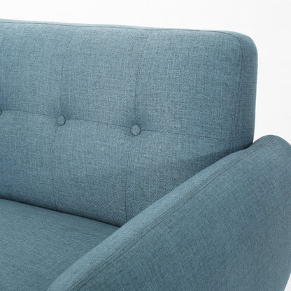 Roomfitters Charming Compact Loveseat with Button Tufted Back and Waffle Stitching for Small Spaces, Upholstered in Soft Fabric