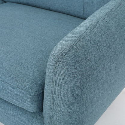 Roomfitters Charming Compact Loveseat with Button Tufted Back and Waffle Stitching for Small Spaces, Upholstered in Soft Fabric