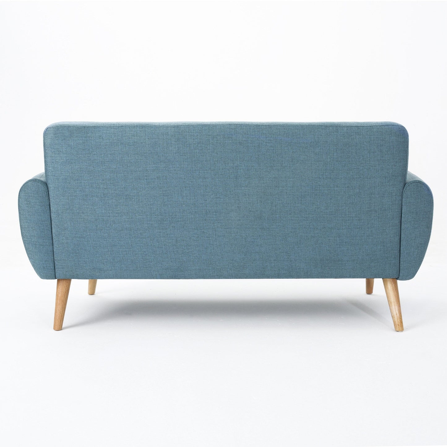 Roomfitters Charming Compact Loveseat with Button Tufted Back and Waffle Stitching for Small Spaces, Upholstered in Soft Fabric