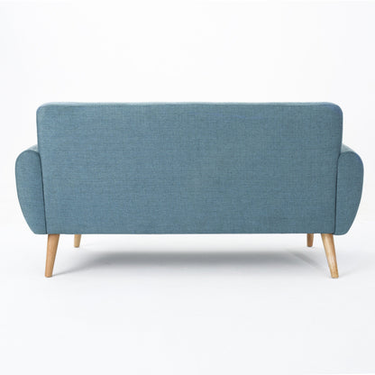 Roomfitters Charming Compact Loveseat with Button Tufted Back and Waffle Stitching for Small Spaces, Upholstered in Soft Fabric