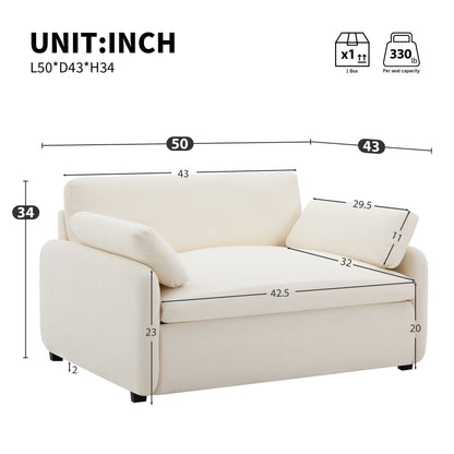 Roomfitters Chenille Oversized Accent Chair with Pillows, Comfy Upholstered Lounge Armchair for Living Room