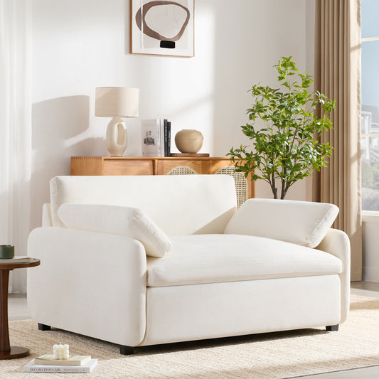 Roomfitters Chenille Oversized Accent Chair with Pillows, Comfy Upholstered Lounge Armchair for Living Room