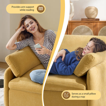 Roomfitters Chenille Oversized Accent Chair with Pillows, Comfy Upholstered Lounge Armchair for Living Room