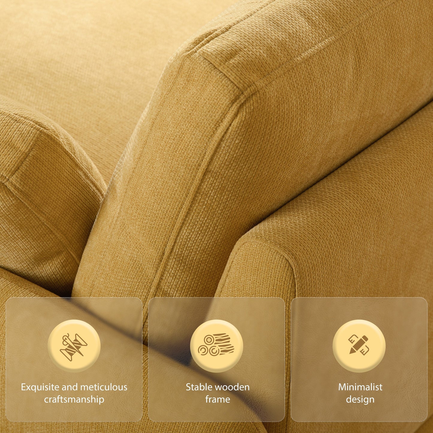 Roomfitters Chenille Oversized Accent Chair with Pillows, Comfy Upholstered Lounge Armchair for Living Room