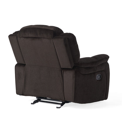 Roomfitters Classic Design, Brown Plush Fabric, Glider Recliner