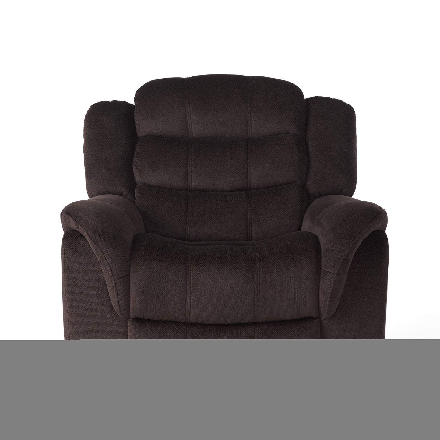 Roomfitters Classic Design, Brown Plush Fabric, Glider Recliner