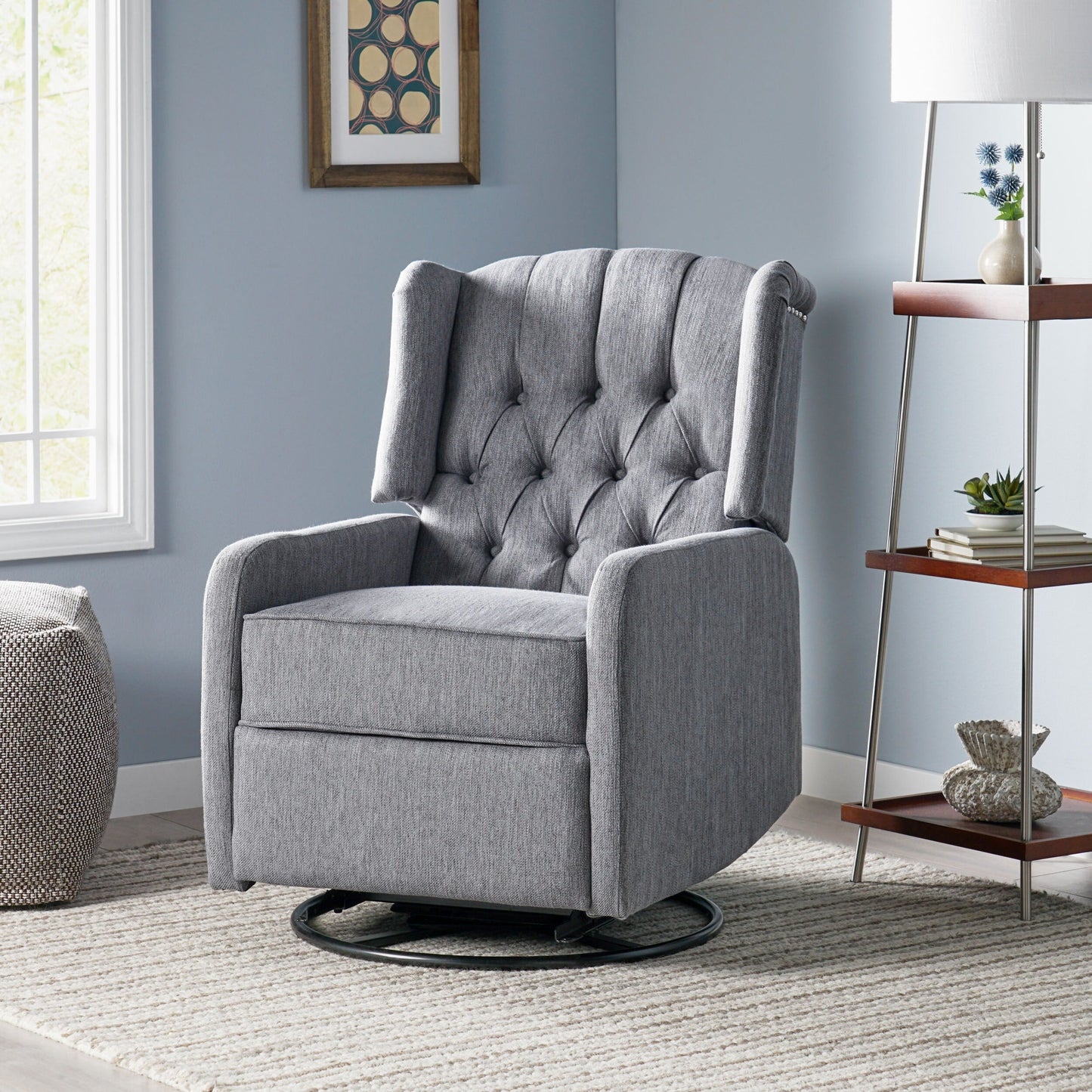 Roomfitters Classic Design, Manual Recliner Chair with 360-Degree Swivel, Relaxing Lounge Chair for Living Room