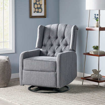 Roomfitters Classic Design, Manual Recliner Chair with 360-Degree Swivel, Relaxing Lounge Chair for Living Room