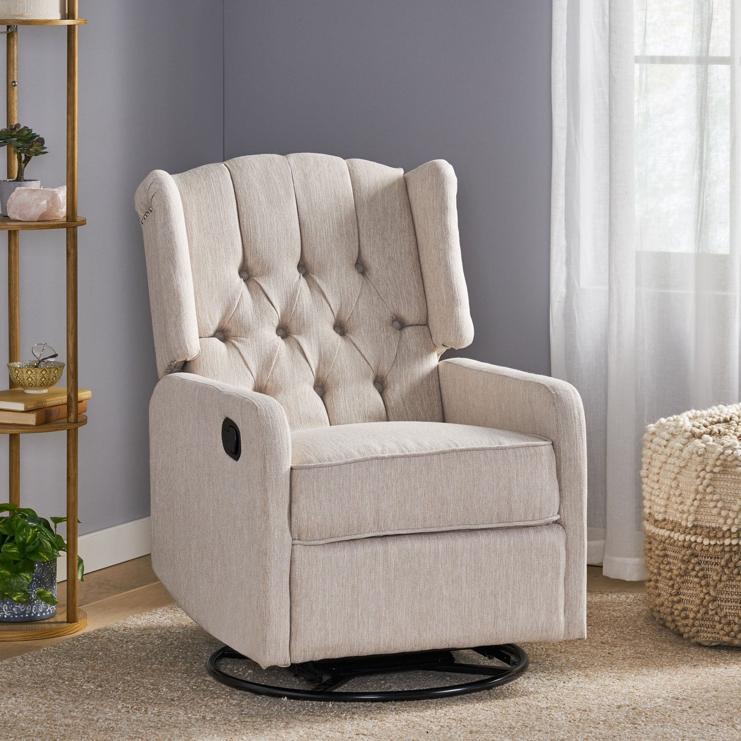 Roomfitters Classic Design, Manual Recliner Chair with 360-Degree Swivel, Relaxing Lounge Chair for Living Room