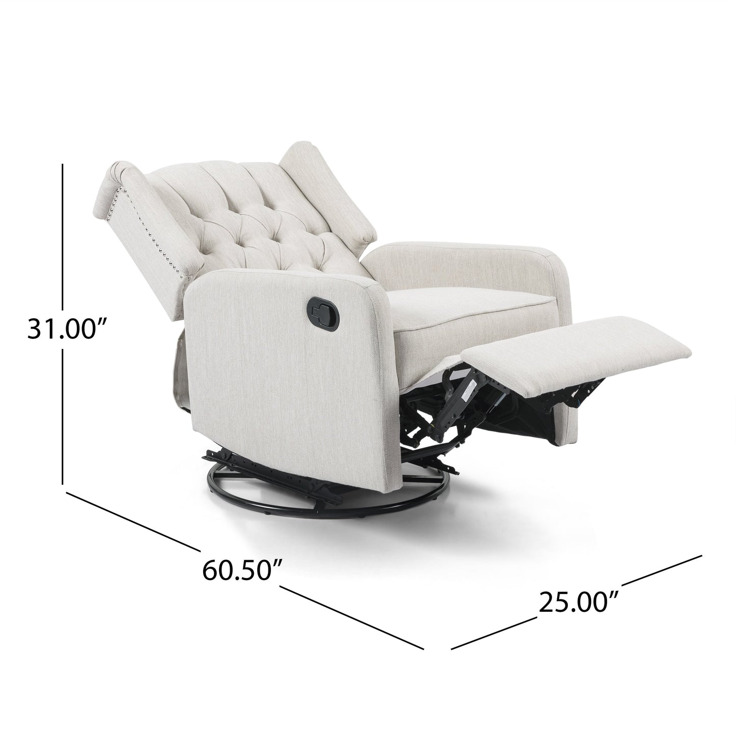 Roomfitters Classic Design, Manual Recliner Chair with 360-Degree Swivel, Relaxing Lounge Chair for Living Room