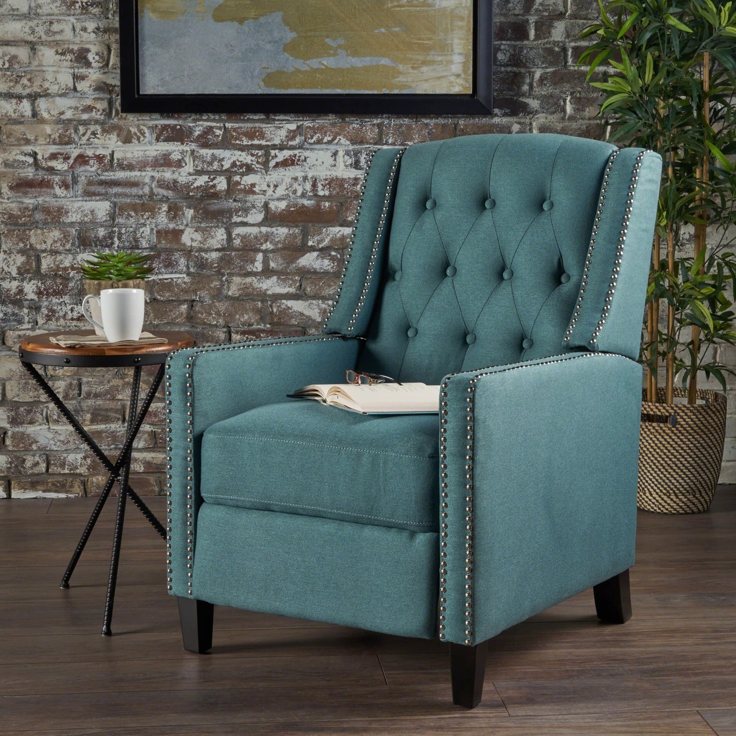 Roomfitters Classic Fabric Push Back Chair, Elegant Recliner for Living Room, Bedroom