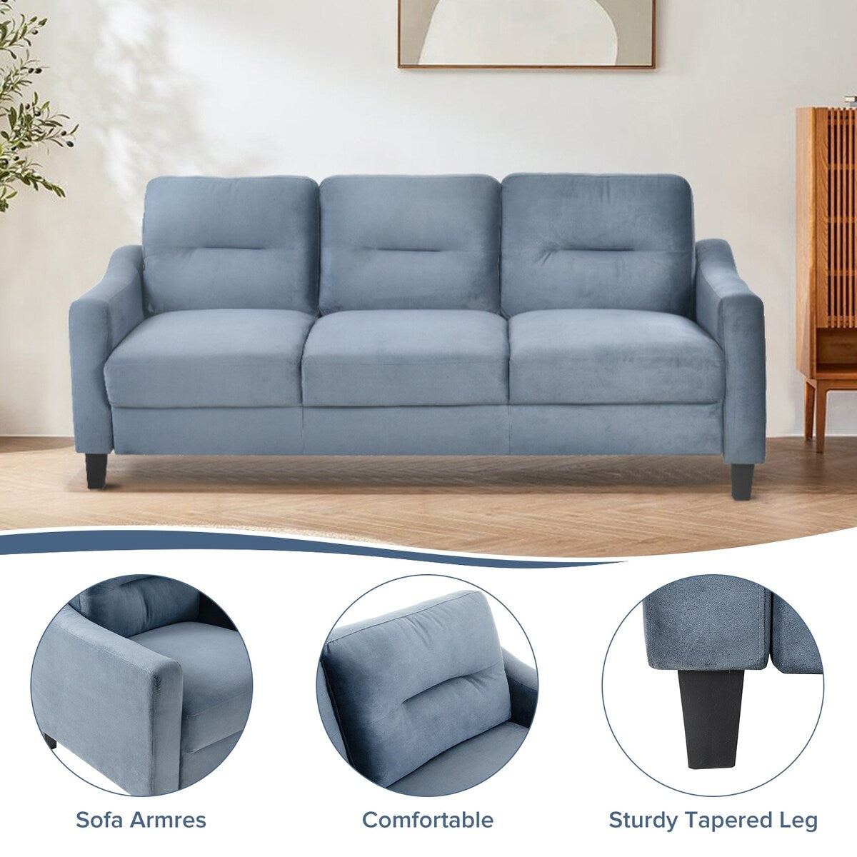 Roomfitters Comfortable Sectional Seater Couch and Sofa Set for Living Room, Bedroom, Office | Small Space Furniture