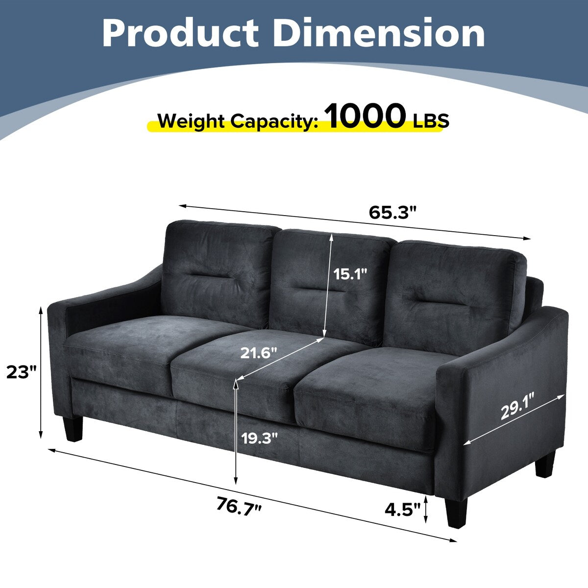 Roomfitters Comfortable Sectional Seater Couch and Sofa Set for Living Room, Bedroom, Office | Small Space Furniture