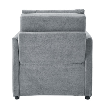 Roomfitters Convertible Sleeper Sofa with Pull-Out Bed 5-Position Adjustable Backrest Side Pockets & Storage Basket