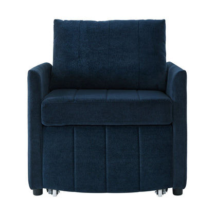 Roomfitters Convertible Sleeper Sofa with Pull-Out Bed 5-Position Adjustable Backrest Side Pockets & Storage Basket