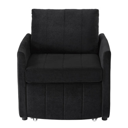 Roomfitters Convertible Sleeper Sofa with Pull-Out Bed 5-Position Adjustable Backrest Side Pockets & Storage Basket