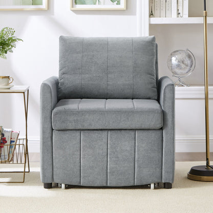 Roomfitters Convertible Sleeper Sofa with Pull-Out Bed 5-Position Adjustable Backrest Side Pockets & Storage Basket